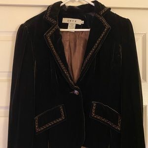UNYX Chocolate Brown Velvet Blazer.